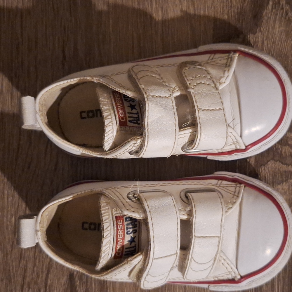 Toddler White Velcro Converse Sneakers - Picture 4 of 5